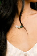 Gold Filled Floating Three Jade Crown Flower Ombre 18"