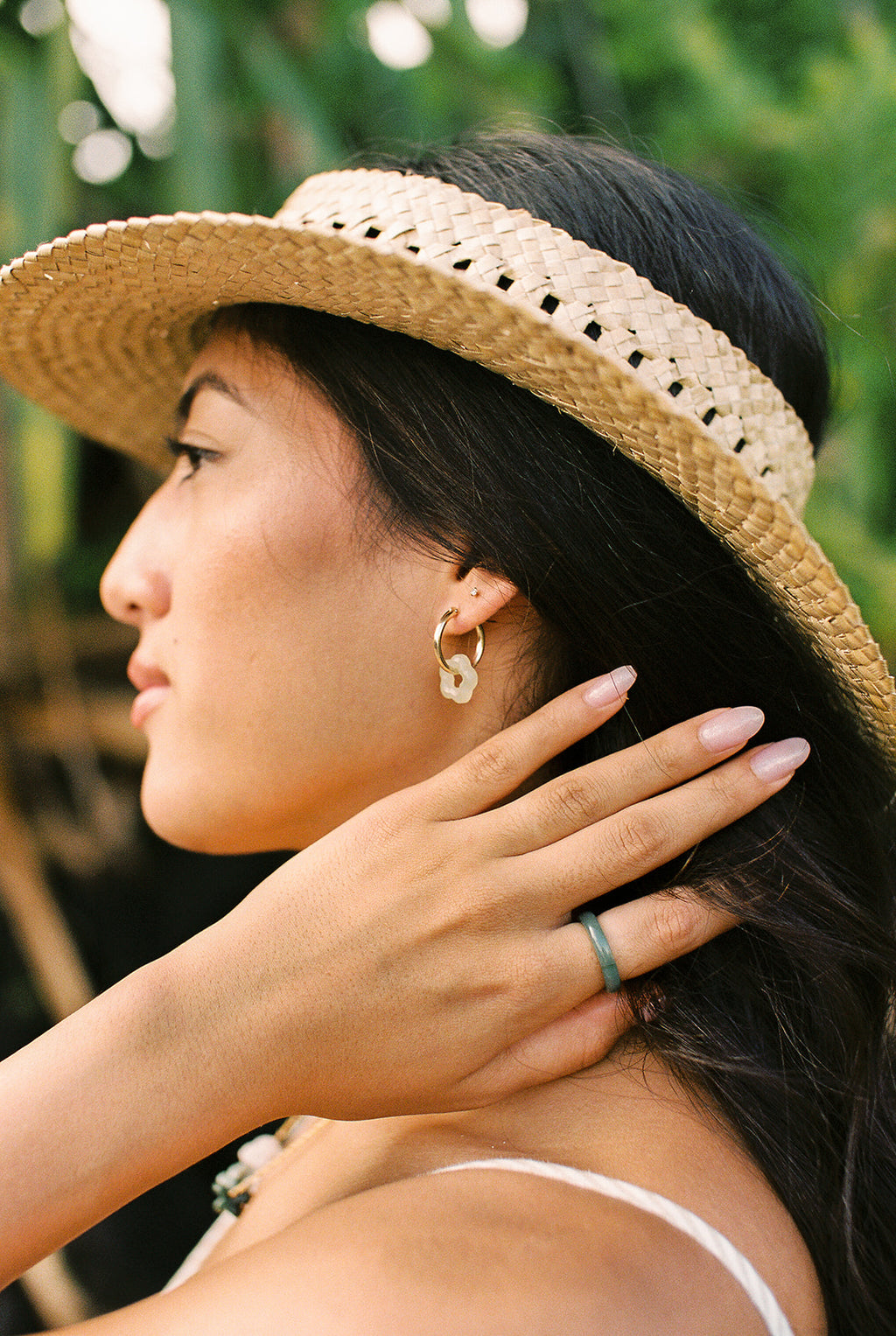 Jade Hoop Earrings
