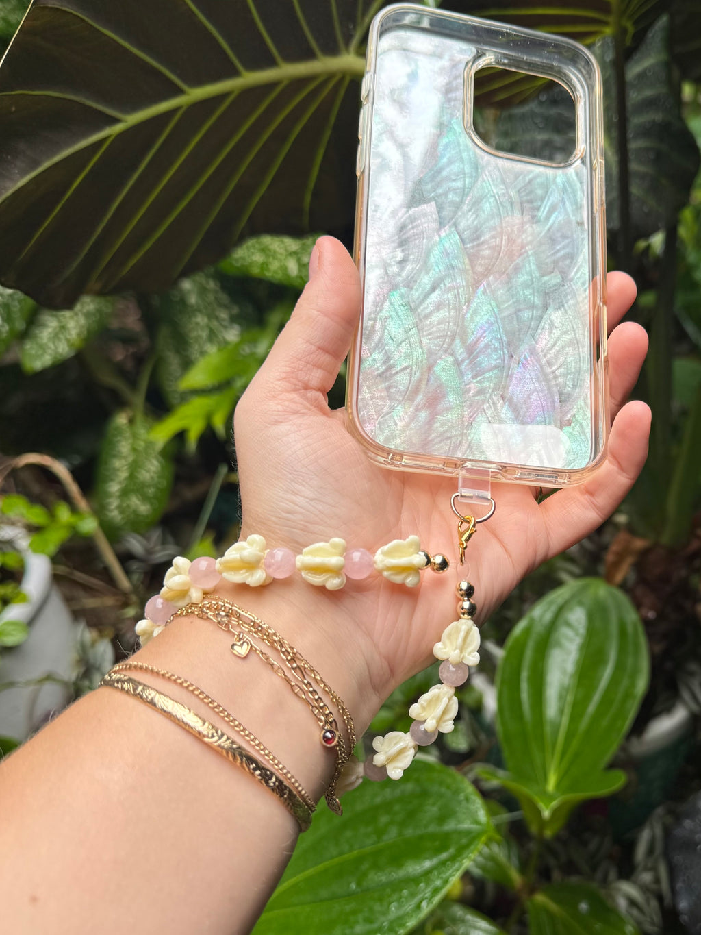 Beaded Lei Phone Wristlets