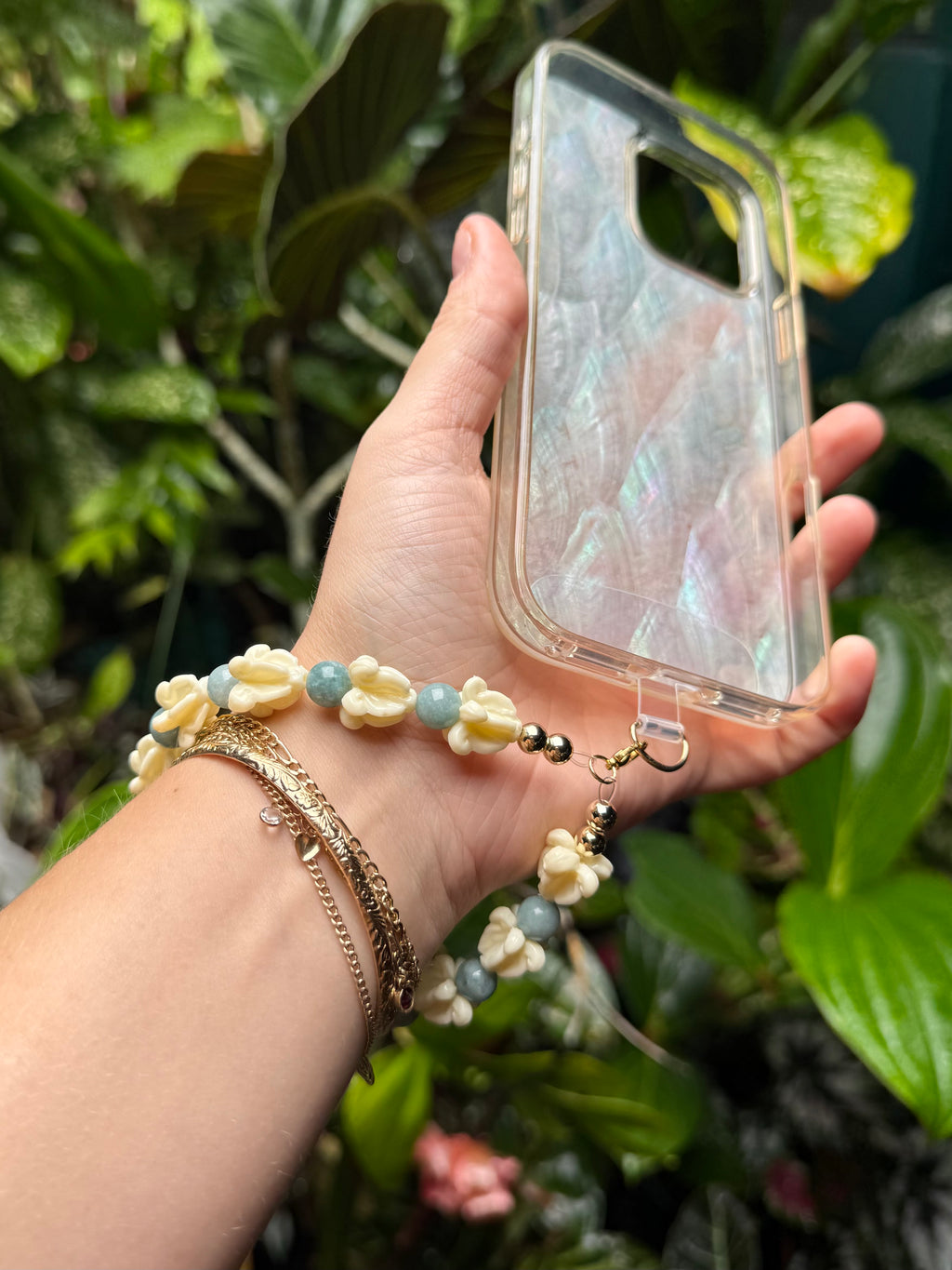 Beaded Lei Phone Wristlets