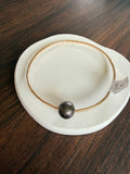 Gold Filled Bangle w/ Tahtitian Pearl Size 8.5 12g