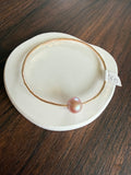 Gold Filled Bangle w/ Pink Edison Pearl Size 8.5 12g