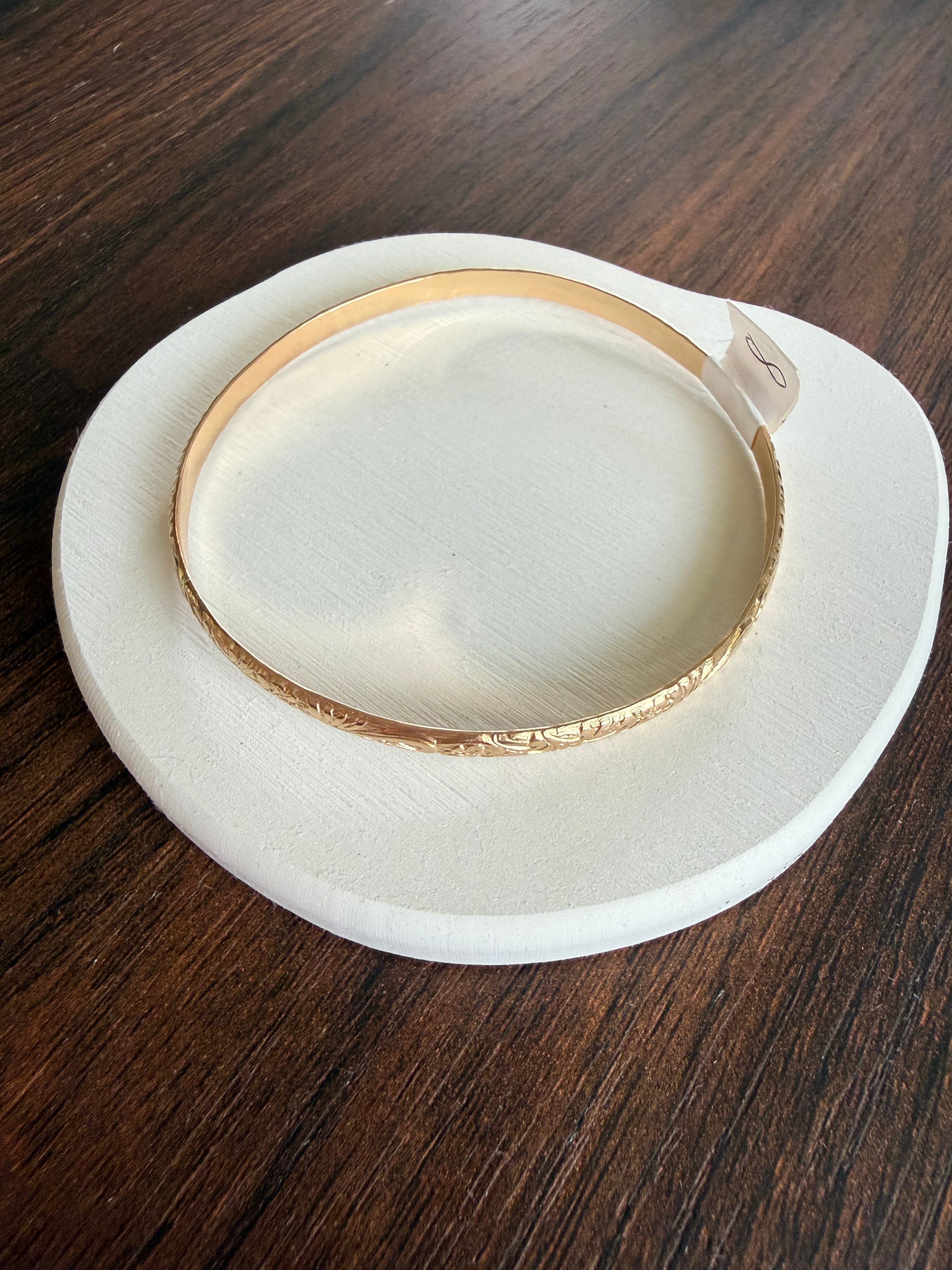 Gold Filled Heirloom Bangle Size 8