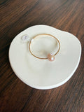 Gold Filled Baby Bangle w/ Pink Edison Pearl Size 5 14g