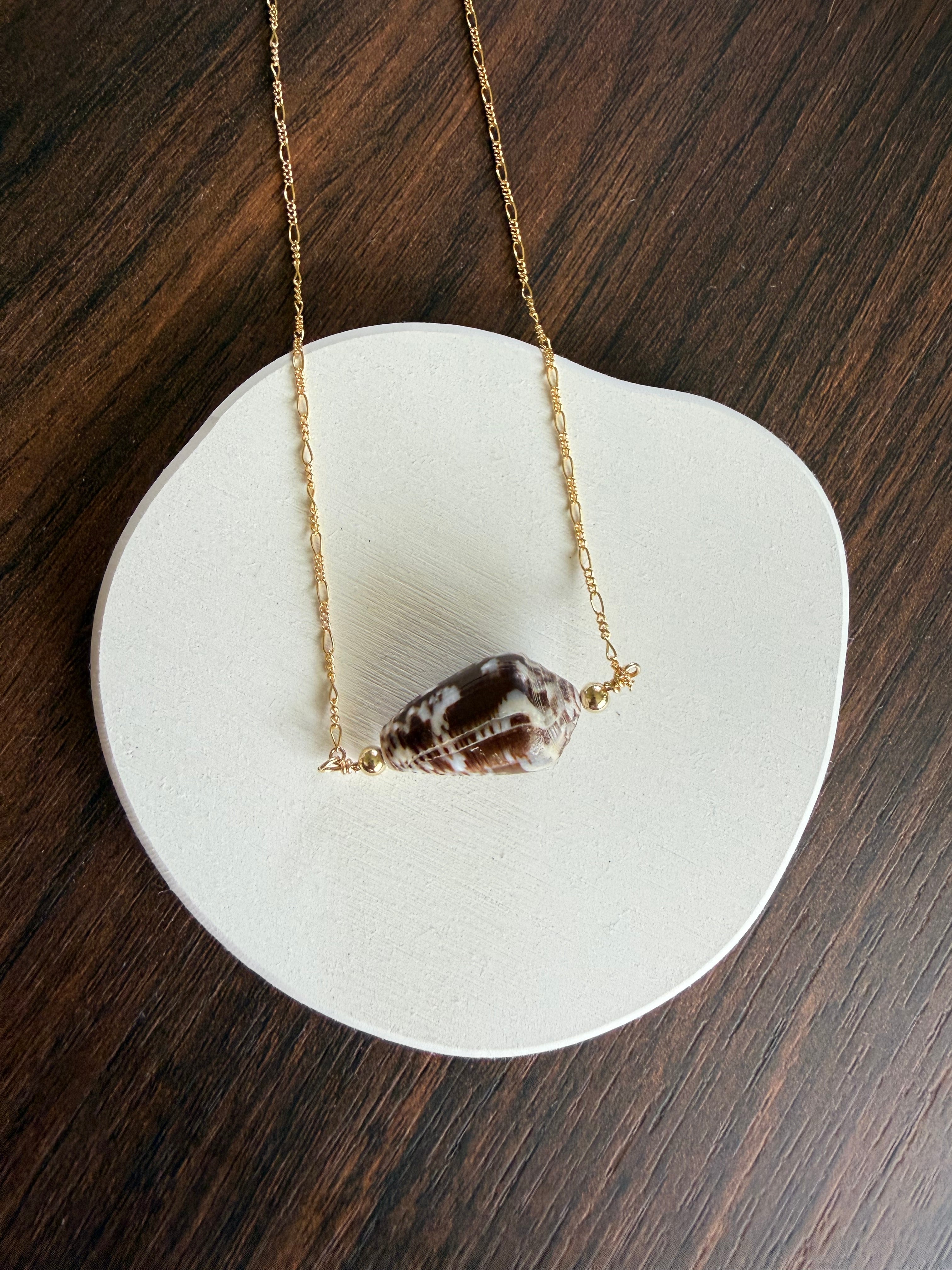 Gold Filled Cat Cone Shell Necklace 18"