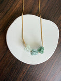 Gold Filled Floating Three Jade Crown Flower Ombre 18"