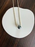 Sterling Silver Floating Tahitian Pearl Necklace 18"